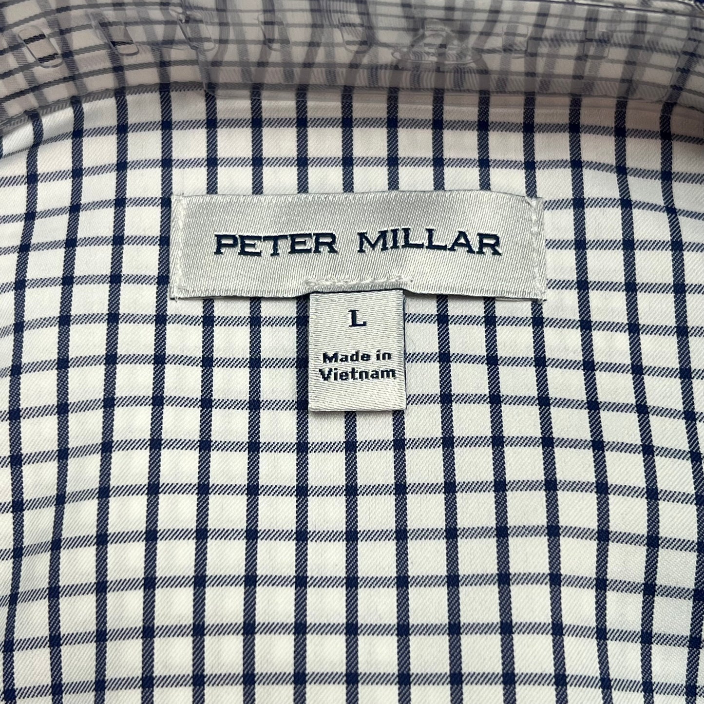 PETER MILLER Hanford Performance Twill Sport Shirt Men's Sz L Classic Navy