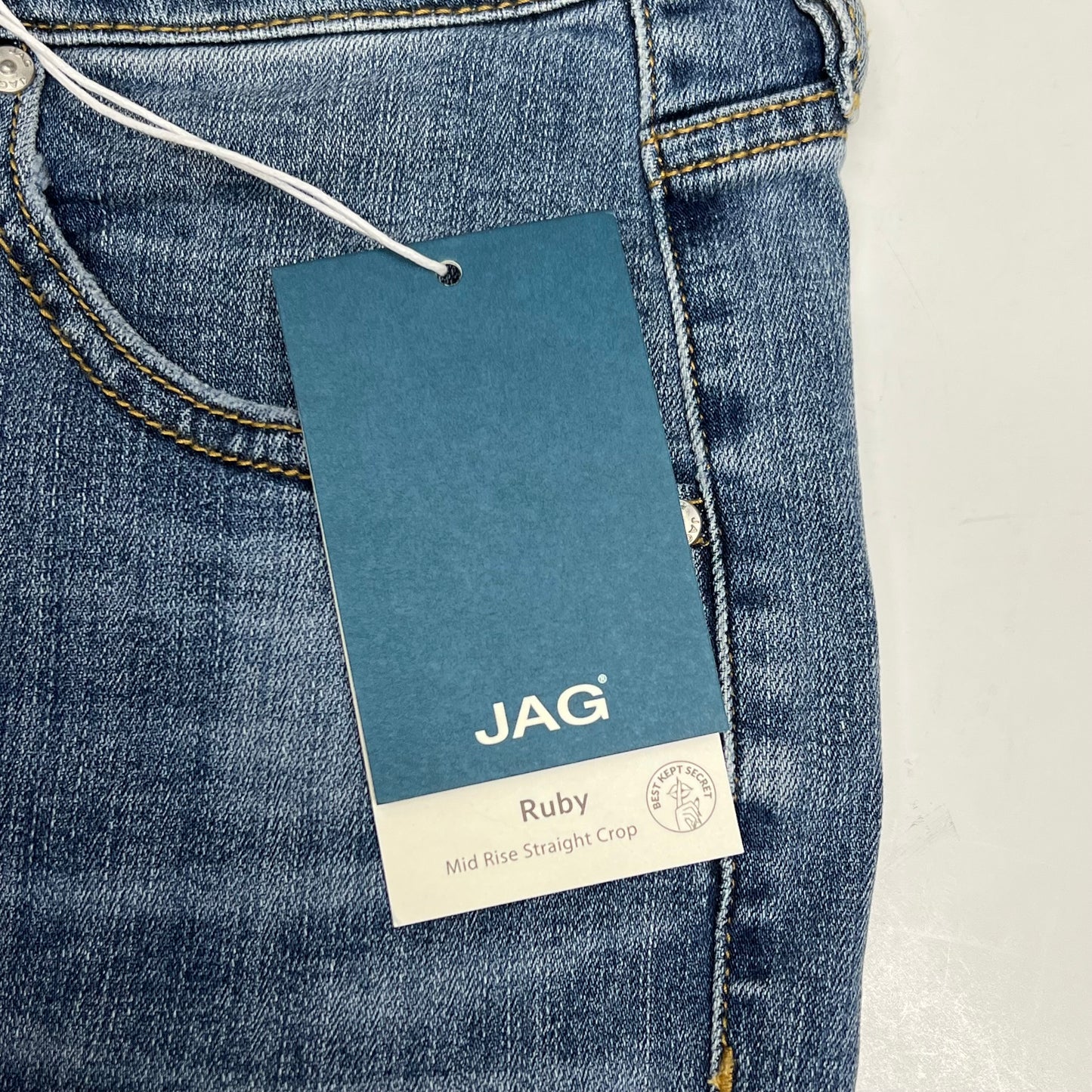JAG Ruby Mid Rise Straight Crop Jeans Women's Sz 16/26 Ocean Front J2877SCV321