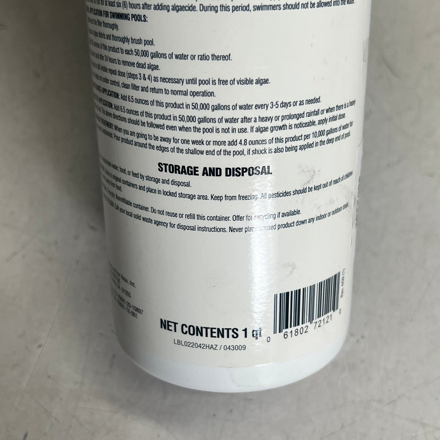 HASA Algi-Control Pool Water Treatment Concentrate 1 Qt 25TX086