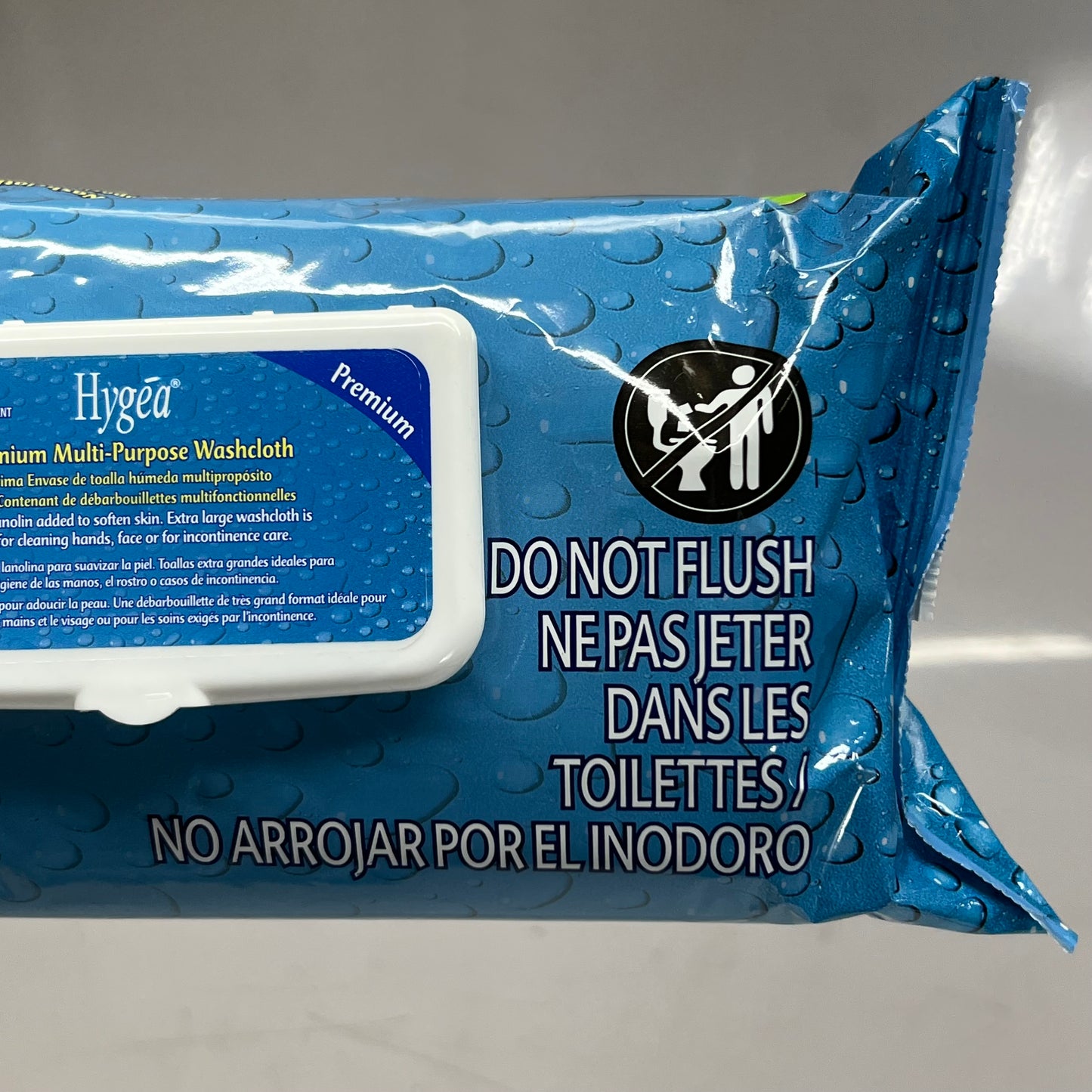 HYGEA (2 PACK Of 60 Wipes) Premium Multi Purpose Washcloth Sz 9.5" x 11.5", White J14143