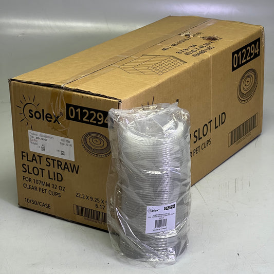 SOLEX (500 LIDS) Flat Straw Slot Lid 32 oz 012294