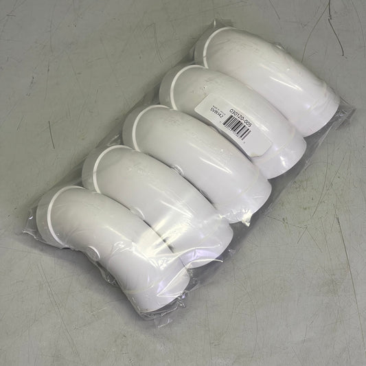 PLASTIFLEX (5 PACK) 90° Sweep Elbow 2” ID White Plastic 030120-005