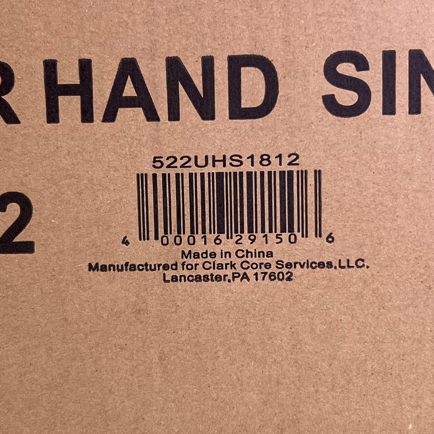 STEELTON 1 Bowl Underbar Hand Sink Sz 12"W x 18"L 522UHS1812
