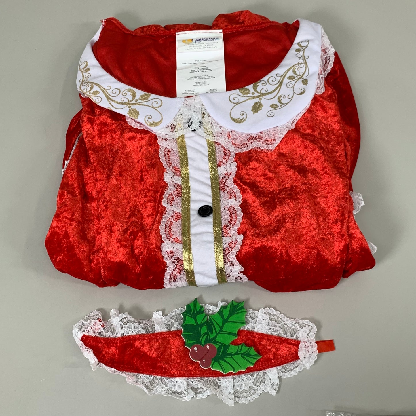 CALIFORNIA COSTUMES Women's Classic Mrs. Claus Sz-XL (12-14) Red/White 01556