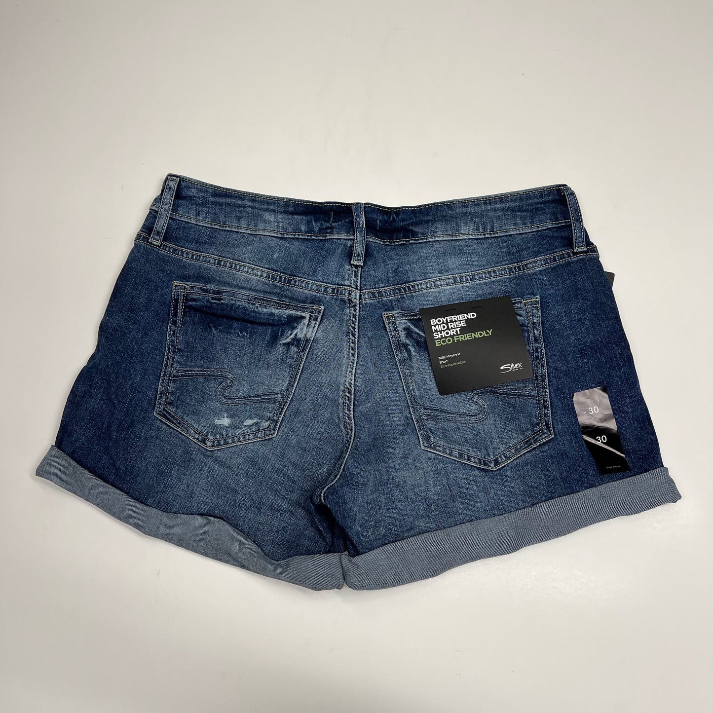SILVER JEANS Boyfriend Mid Short 5-pocket Women's Sz 30/4.5 Indigo L53608EAF242