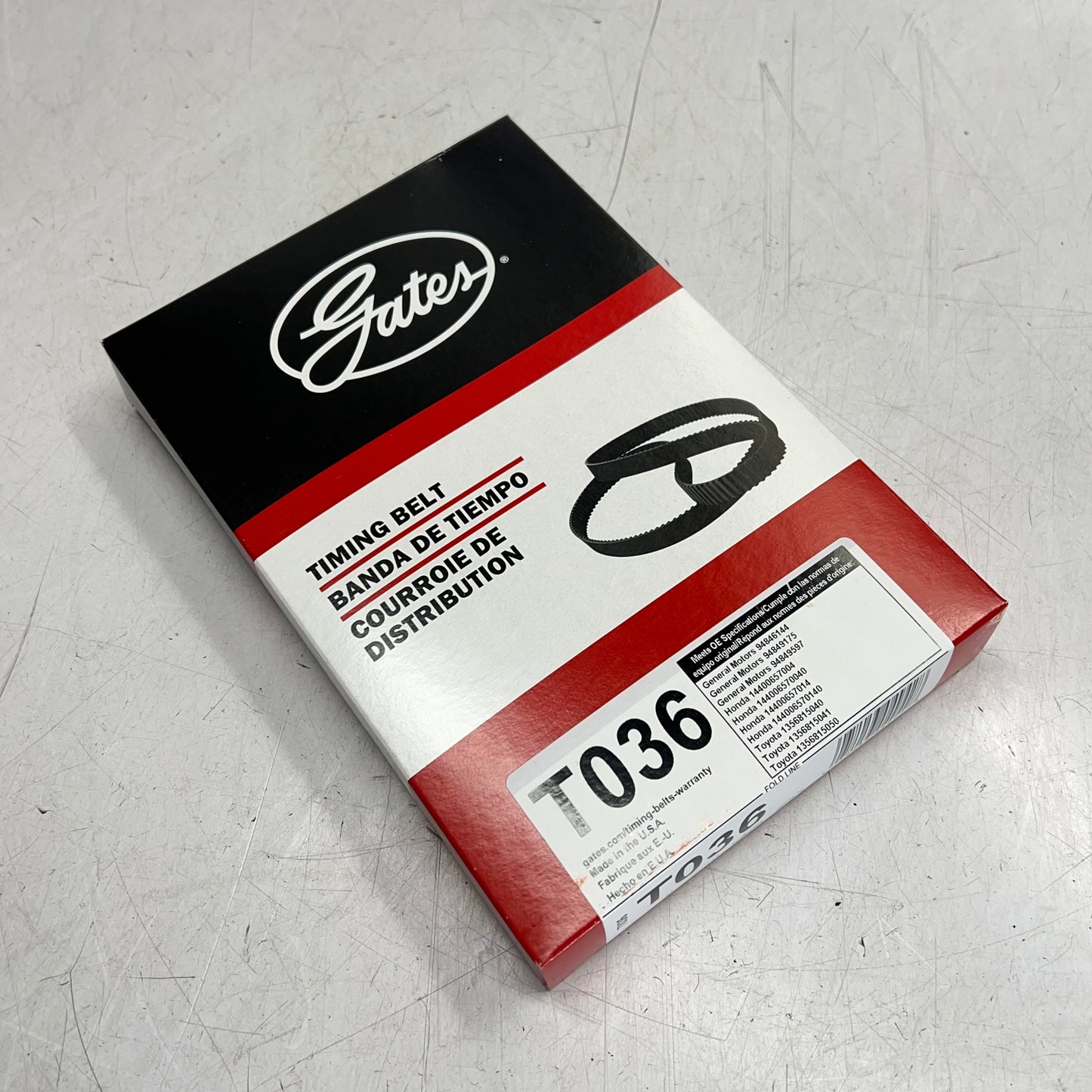 GATES Power Grip Timing Belt for Geo, Honda & Toyota 94 Teeth Black T036