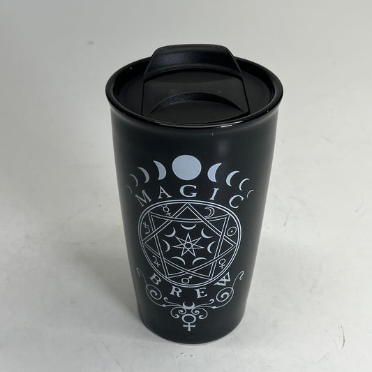 ALCHEMY Magic Brew Pagen Travel Mug Ceramic & Plastic 12oz Black MRDWM9