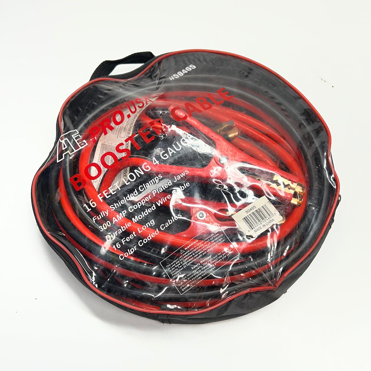 ZA@ ATE Pro Usa Booster Cable Fully Shielded 16' 4 Gauge 300 Amp Red/Black  50465 (As-Is)