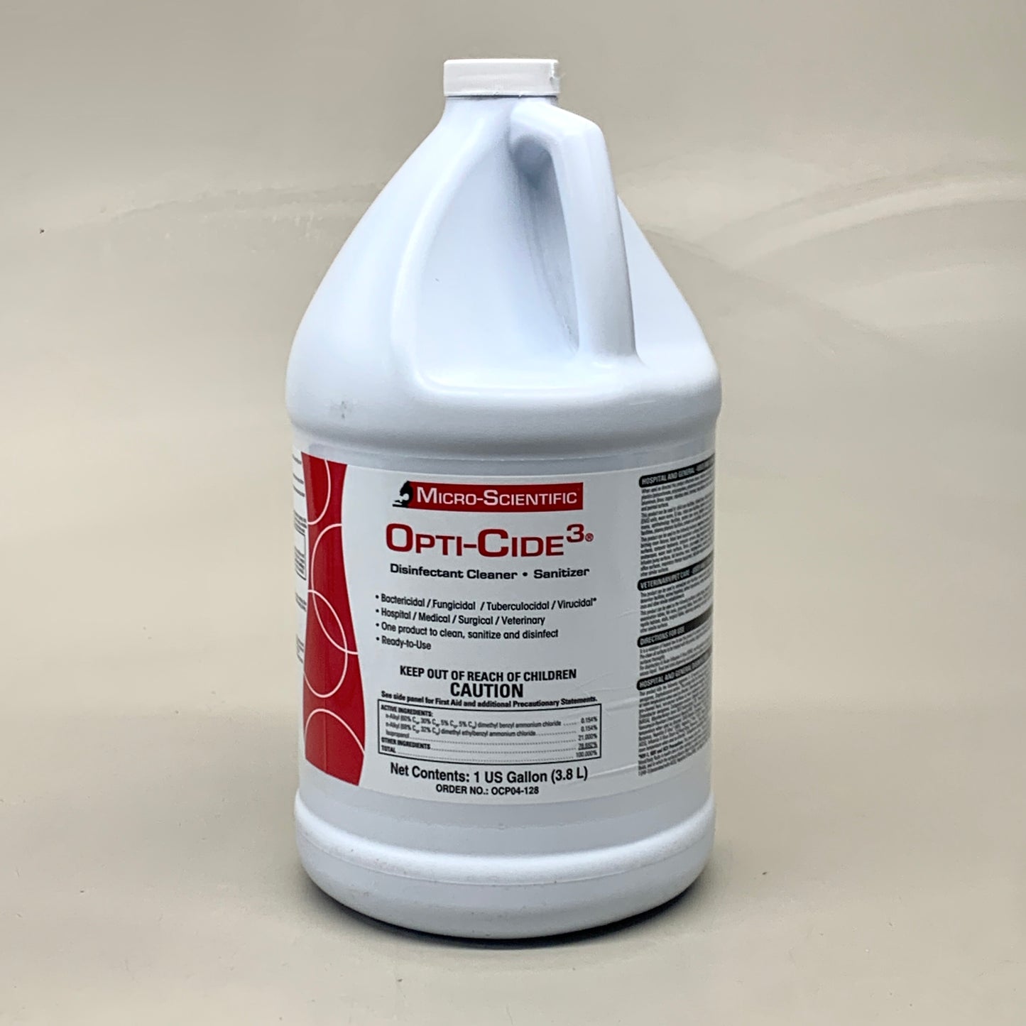 MICRO-SCIENTIFIC (4 PACK) Opti-Cide3 Surgical Disinfectant Cleaner 1Gal BB 05/26