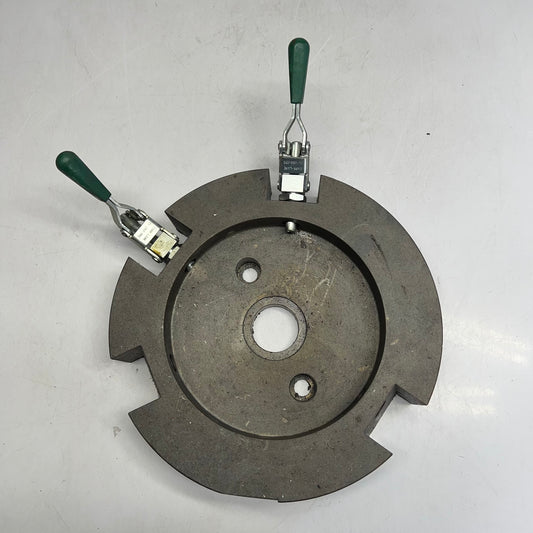 ZA@ Round Working Fixture Plate for Cutting Tools CNC Machining 12" Dia Grey (Used)