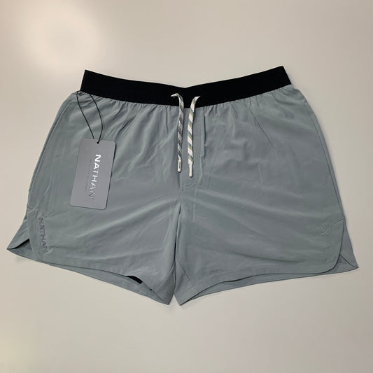 NATHAN Front Runner Shorts 5" Inseam Men's Monument Grey SZ S NS70100-80128-S
