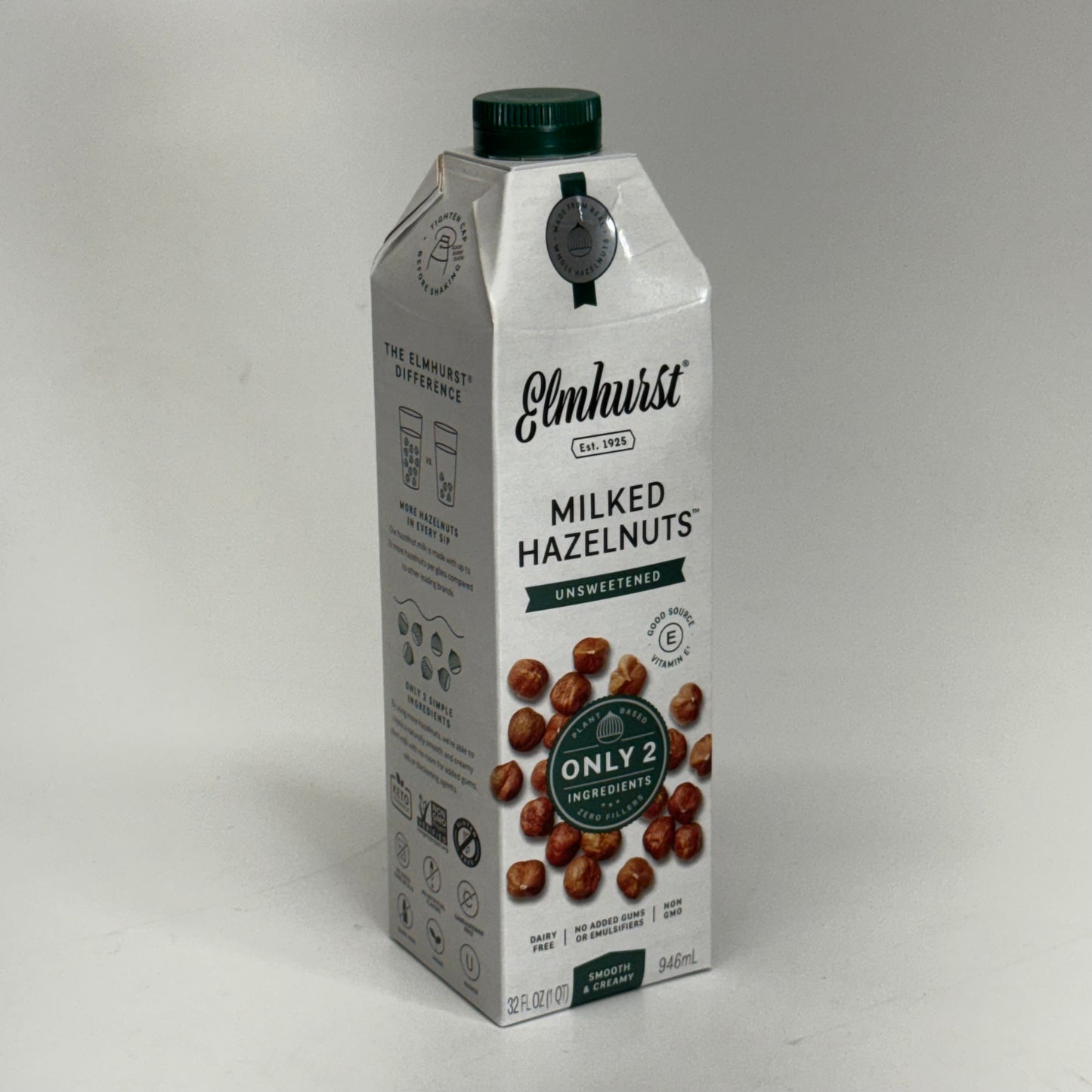 ELMHURST (6 PACK) Milked Hazelnut Unsweetened 32 fl oz. BB 10/26
