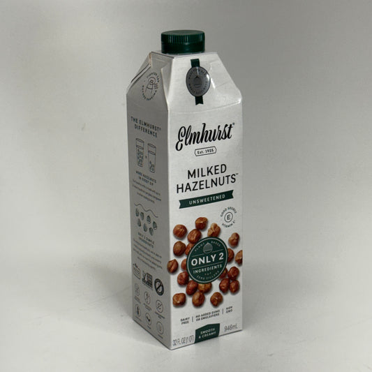 ELMHURST (6 PACK) Milked Hazelnut Unsweetened 32 fl oz. BB 10/26