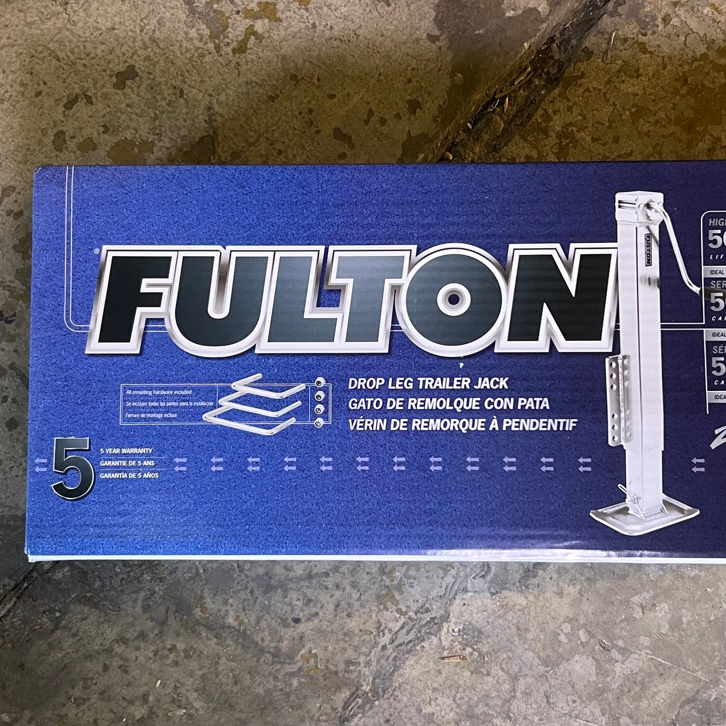 FULTON Fixed Mount Drop Leg Trailer Jack 5,000 Lbs Heavy Duty HD50000101