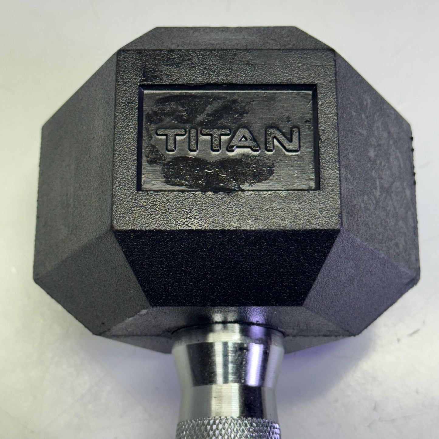 TITAN FITNESS (2 PACK) Black Rubber Coated Hex Dumbbell Single 15lb HEXDBB_15