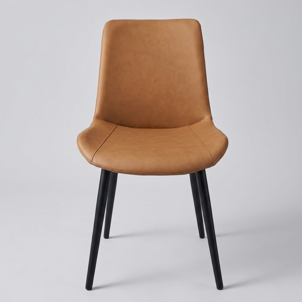 Set of 4 Modern Faux Leather Dining Chairs - Accent Side Chairs with Metal Legs JD9025B