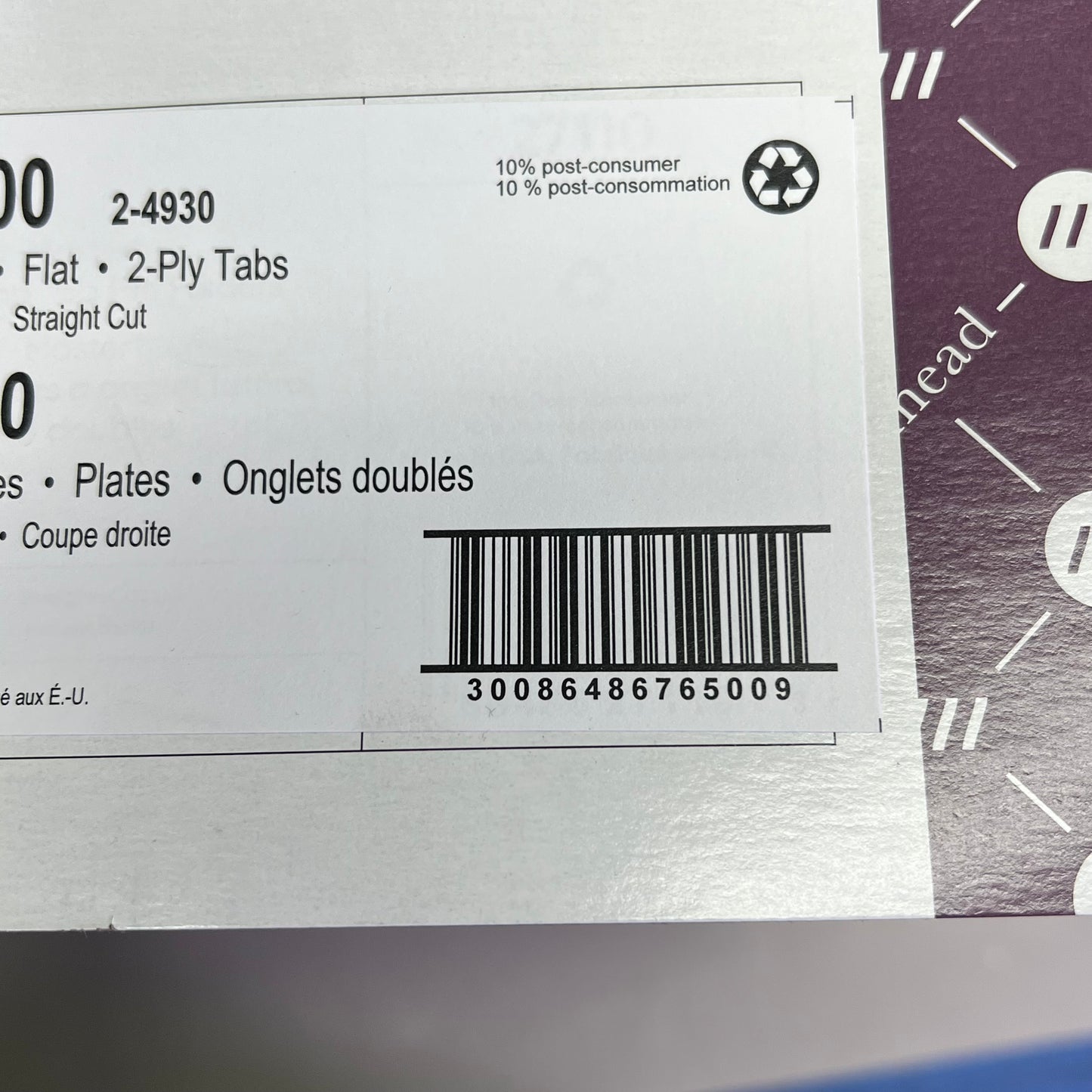 SMEAD (100 PACK) Flat File Jackets Straight Cut Reinforcement Tab Legal Sz 76500