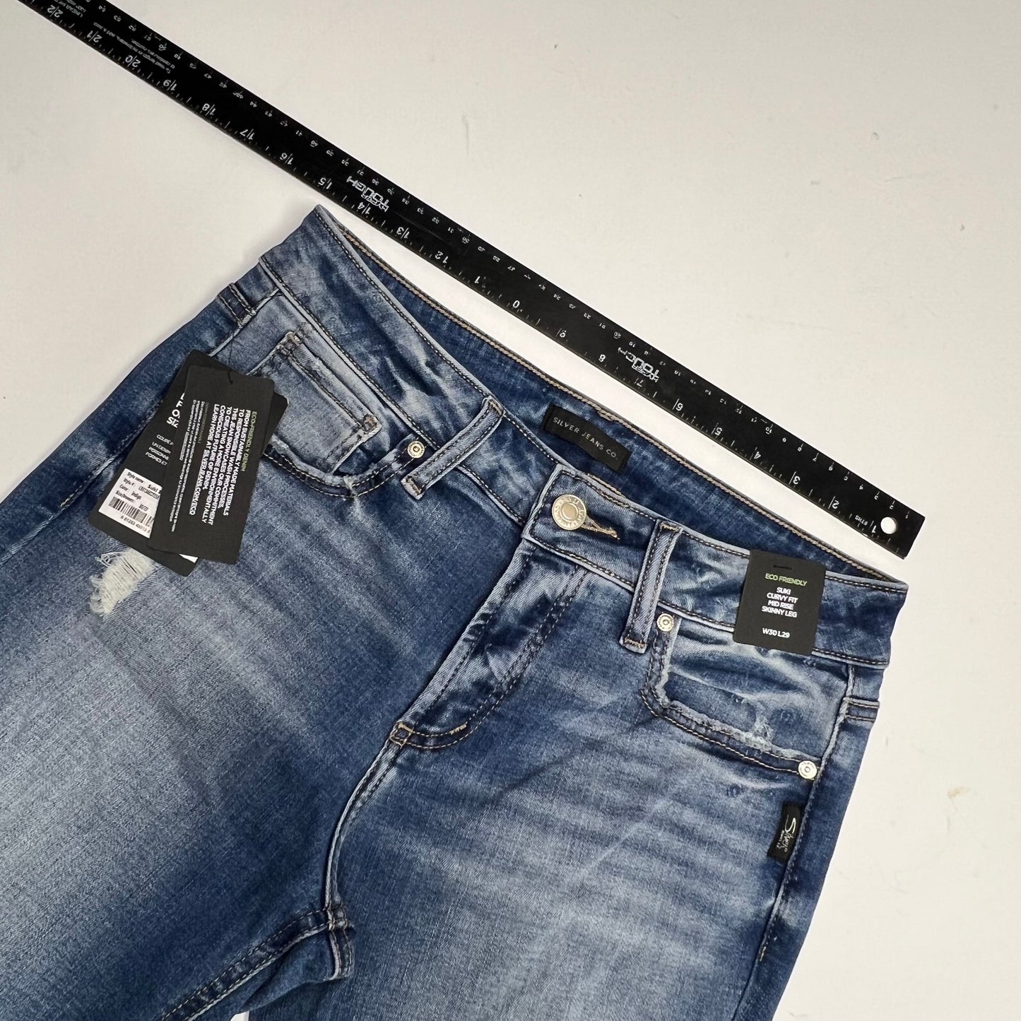SILVER JEANS CO Distressed Suki Skinny Leg Jeans Women's Sz 30/29 Indigo