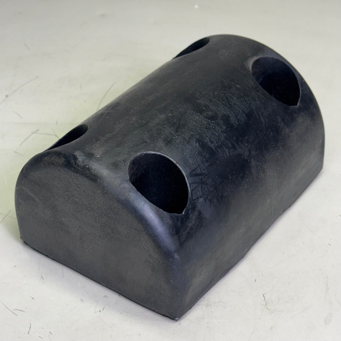 DIAMONRUBBER (2 PACK) 4 Hole Semi Oval Reinforced Rubber Bumper, Black