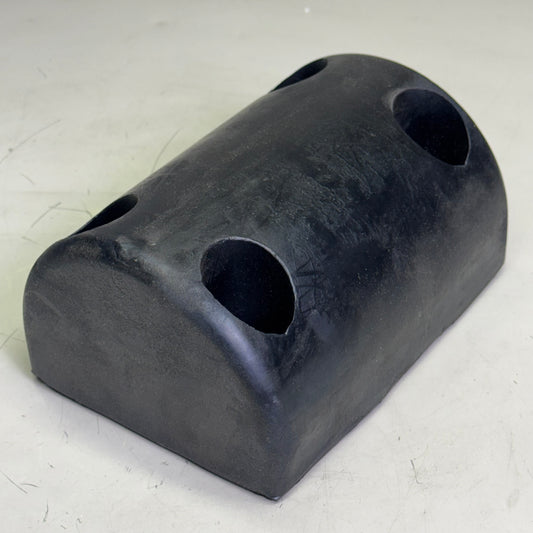 DIAMONRUBBER (2 PACK) 4 Hole Semi Oval Reinforced Rubber Bumper, Black