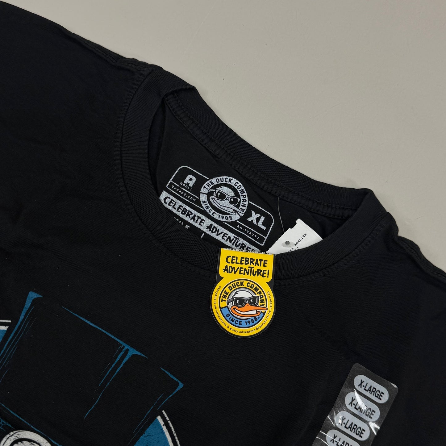 THE DUCK COMPANY Welcome To The Jungle Kalahari T-Shirt Adult X-Large Black,Blue,Yellow