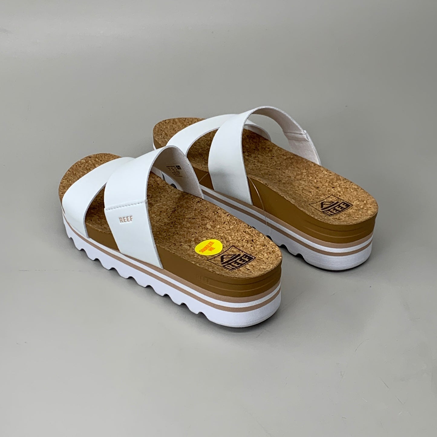 REEF Cushion Bounce Vista Hi Platform Sandal Shoes Womens Sz 6 Cloud White RF0A3YP5CLD