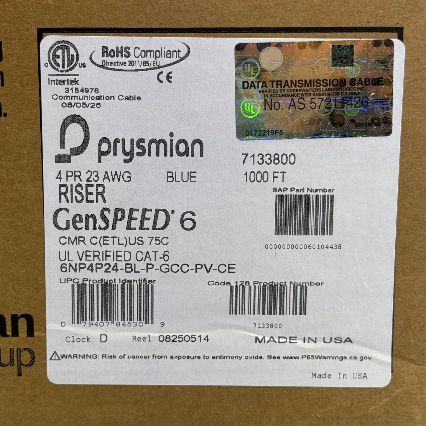 CENSPEED 6 Data Transmission Cable 1000 ft 7133800