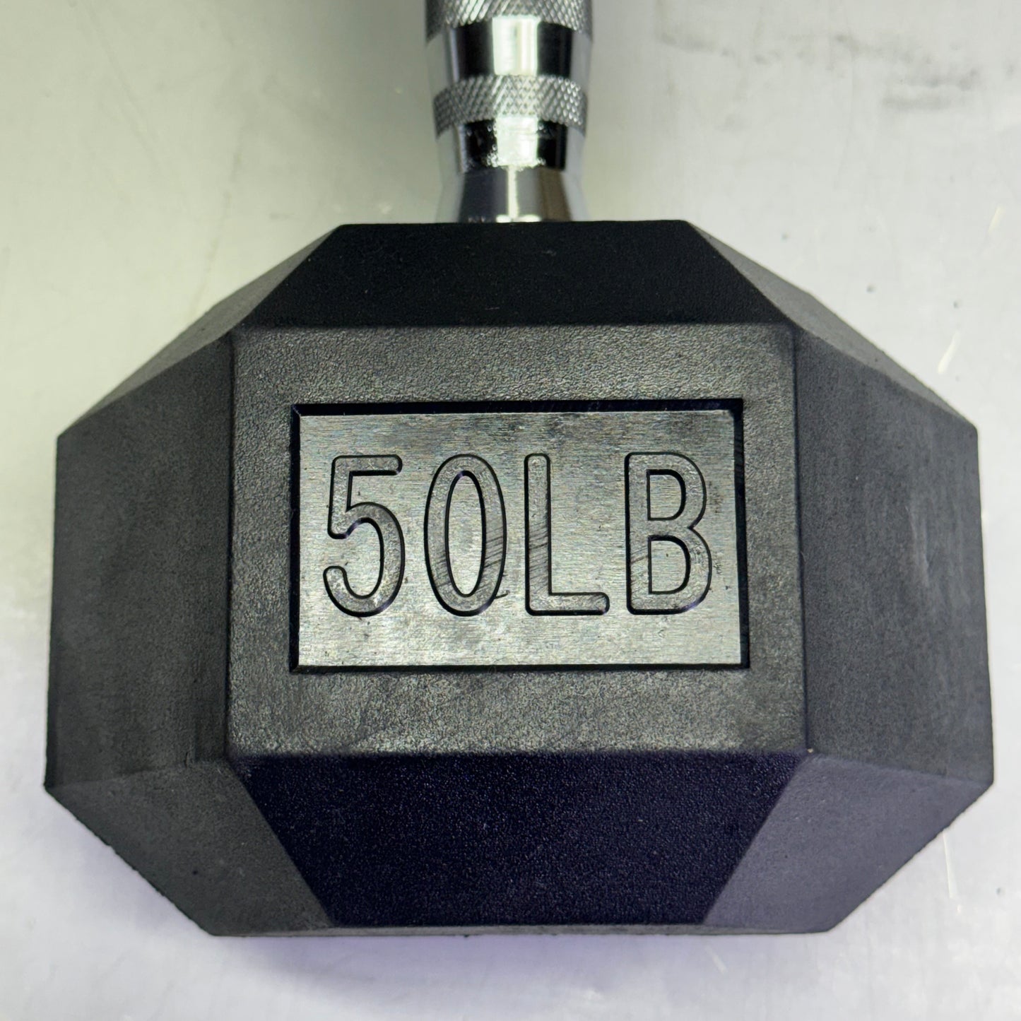 TITAN FITNESS (2 PACK) Black Rubber Coated Hex Dumbbell Single 50lb HEXDBB_50