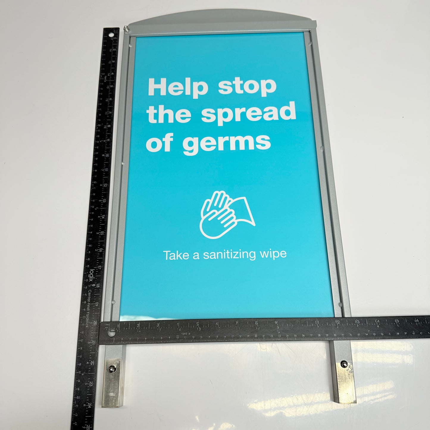 ZA@ TAZZA (3 PACK) Sign For Free Sanitizer Wipes 27in x 12in  Blue / White