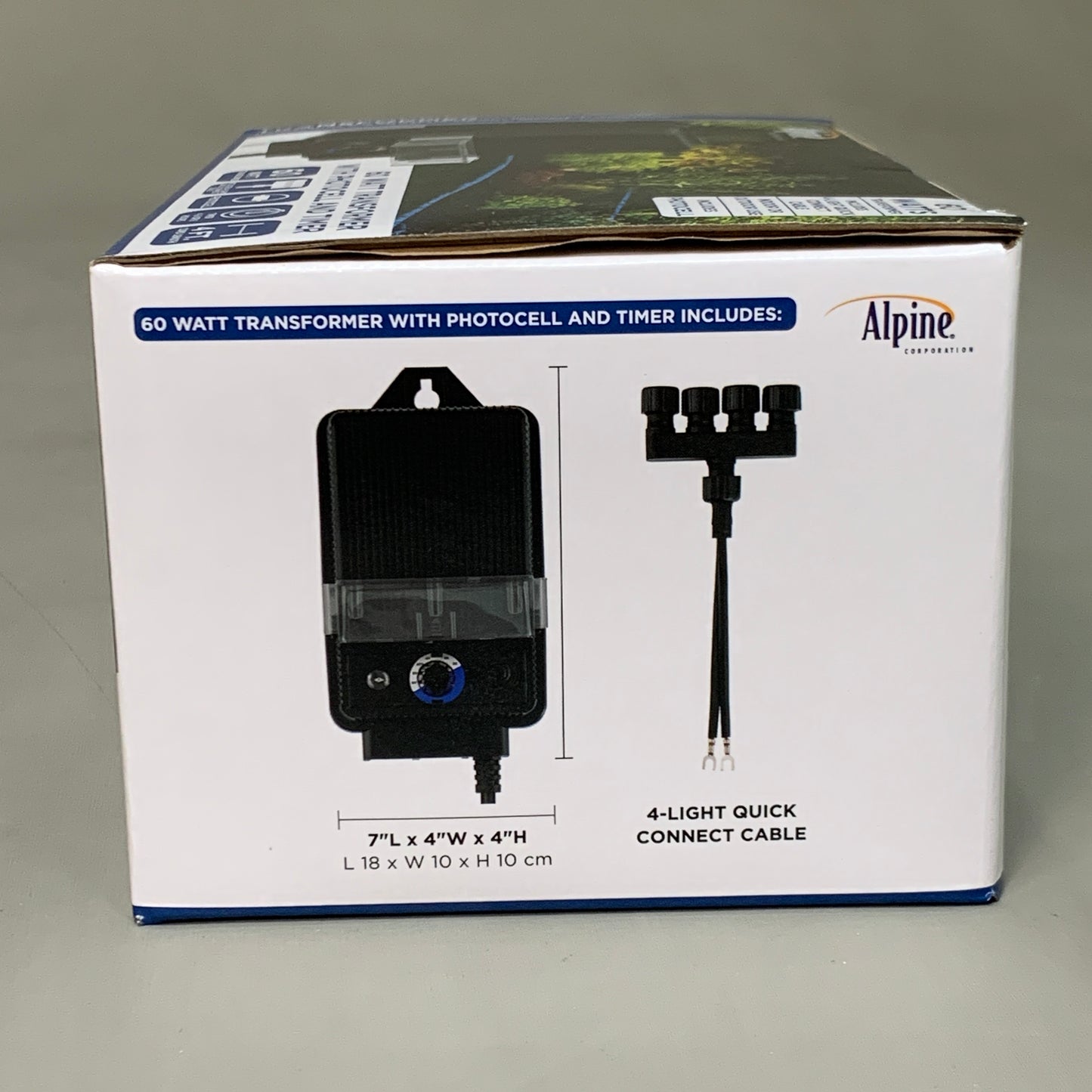 ALPINE 60 Watt Transformer with Photocell and Timer w/ 4-light quick connect cable PL102T (New)