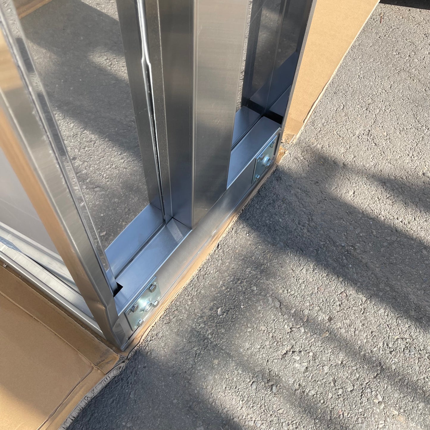 Z@ REGENCY Enclosed Base Sliding Doors Table 74”x36”x24” Stainless Steel 600EBTB2472R (AS-IS)
