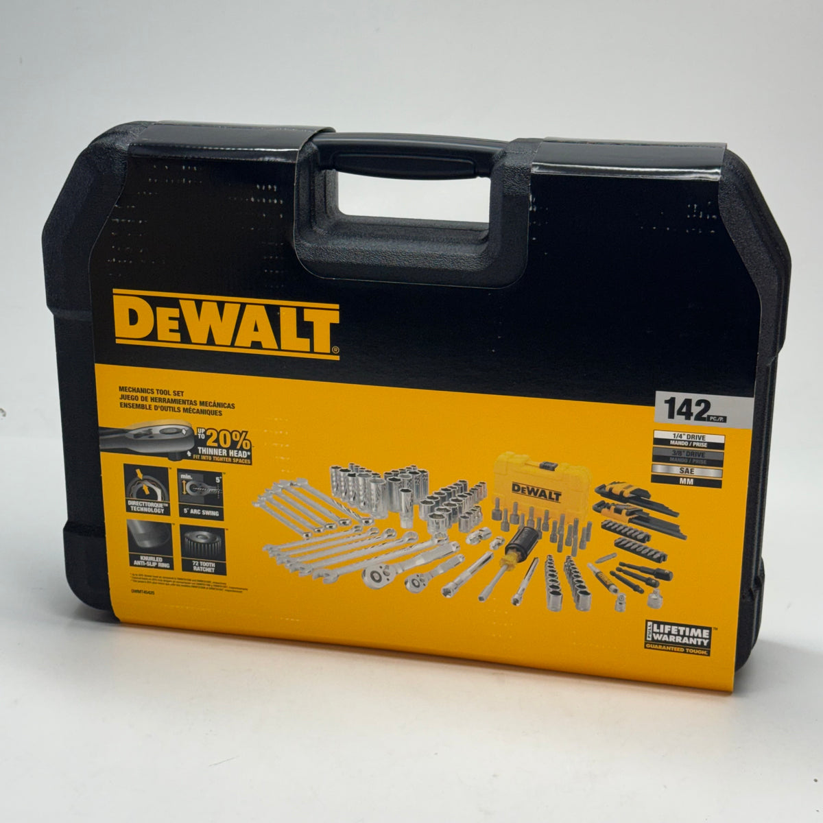 DEWALT 142-Piece Mechanics Tool Set – Polish Chrome Socket & Ratchet Set with Case DWMT45425