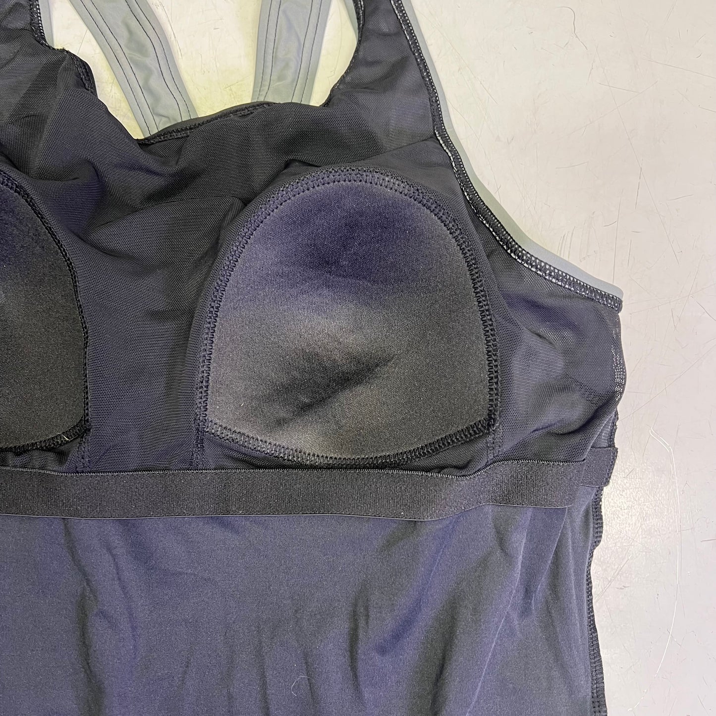 ATTRACO Slimming One Piece Athletic Racerback Swimsuit Women's Sz XL Black/Grey