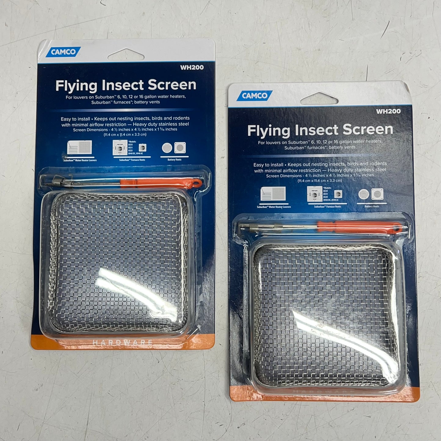 CAMCO (2 PACK) Flying Insect Screen For Louvers Suburban 6,10,12 Or 16 Gal 42150