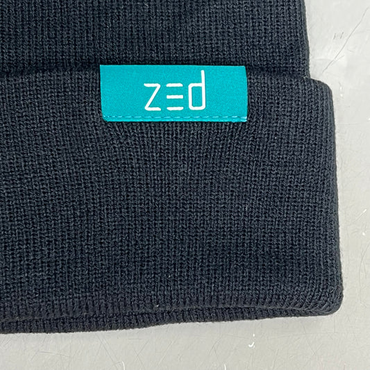 ZED Logo Infinity Fold Over Beanie 100% Acrylic One Size Black/Teal