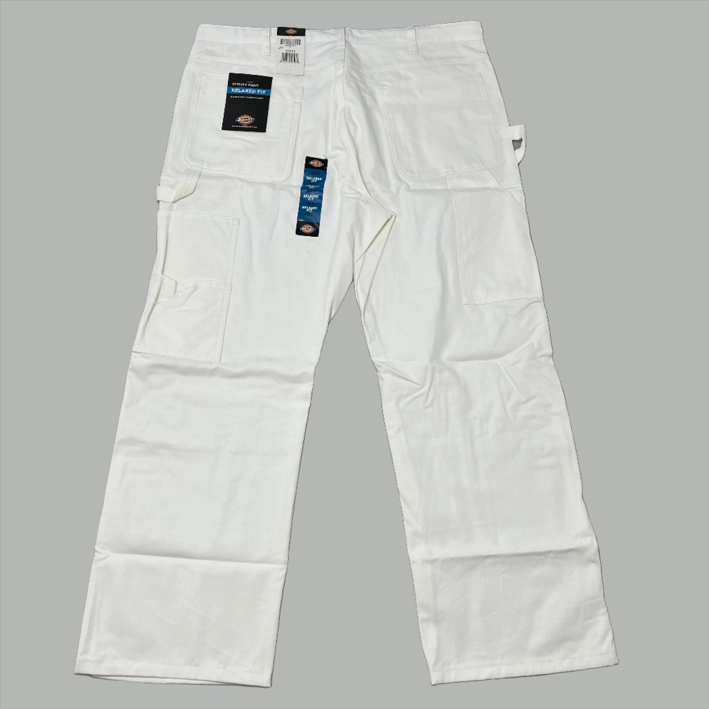 DICKIES Straight Leg 9 Pocket Painters Pant Relaxed Fit Men's 40X30 White 1953WH