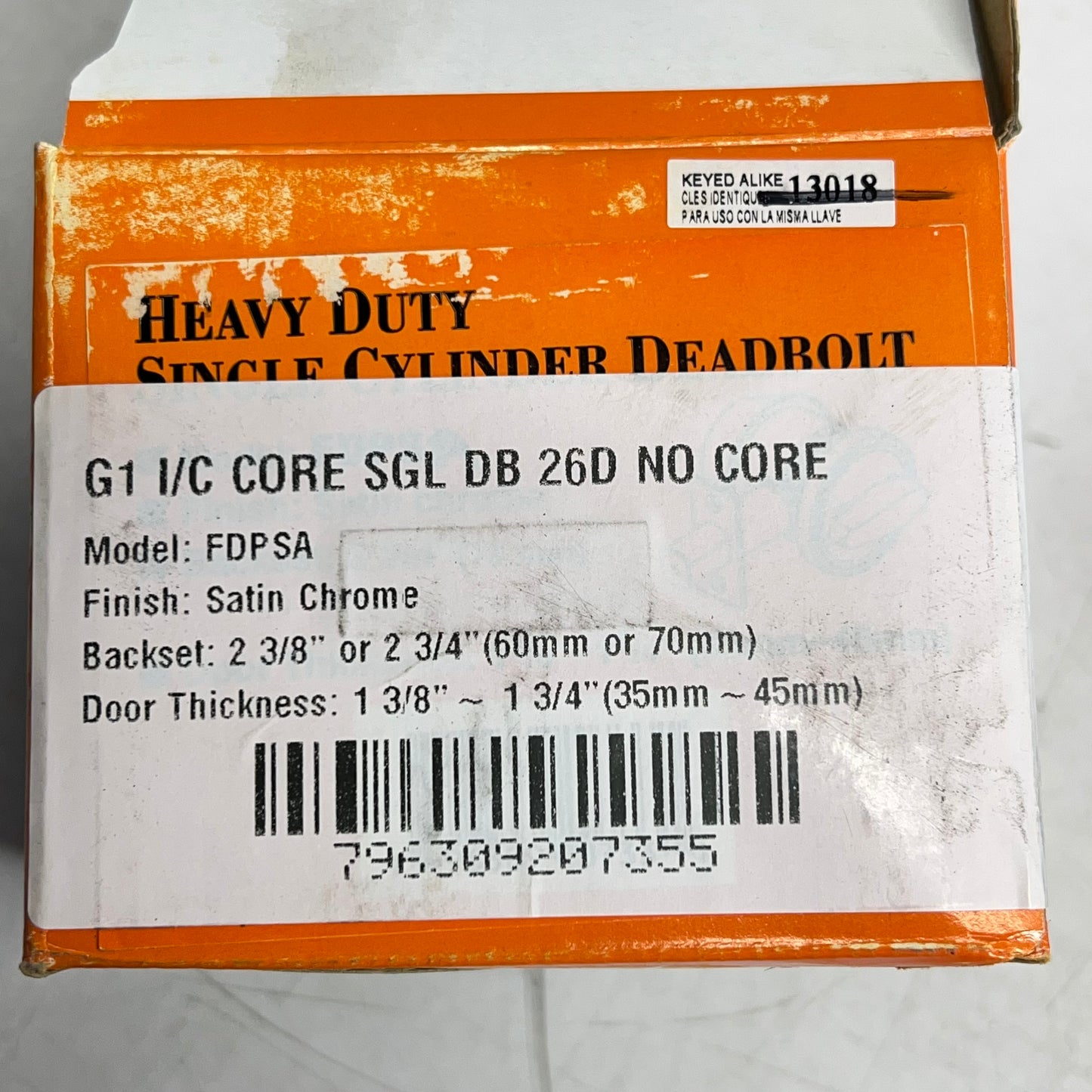 PAMEX Single Cylinder Deadbolt Fd2Series Solid Brass Cylinder Satin Chrome FDPSA