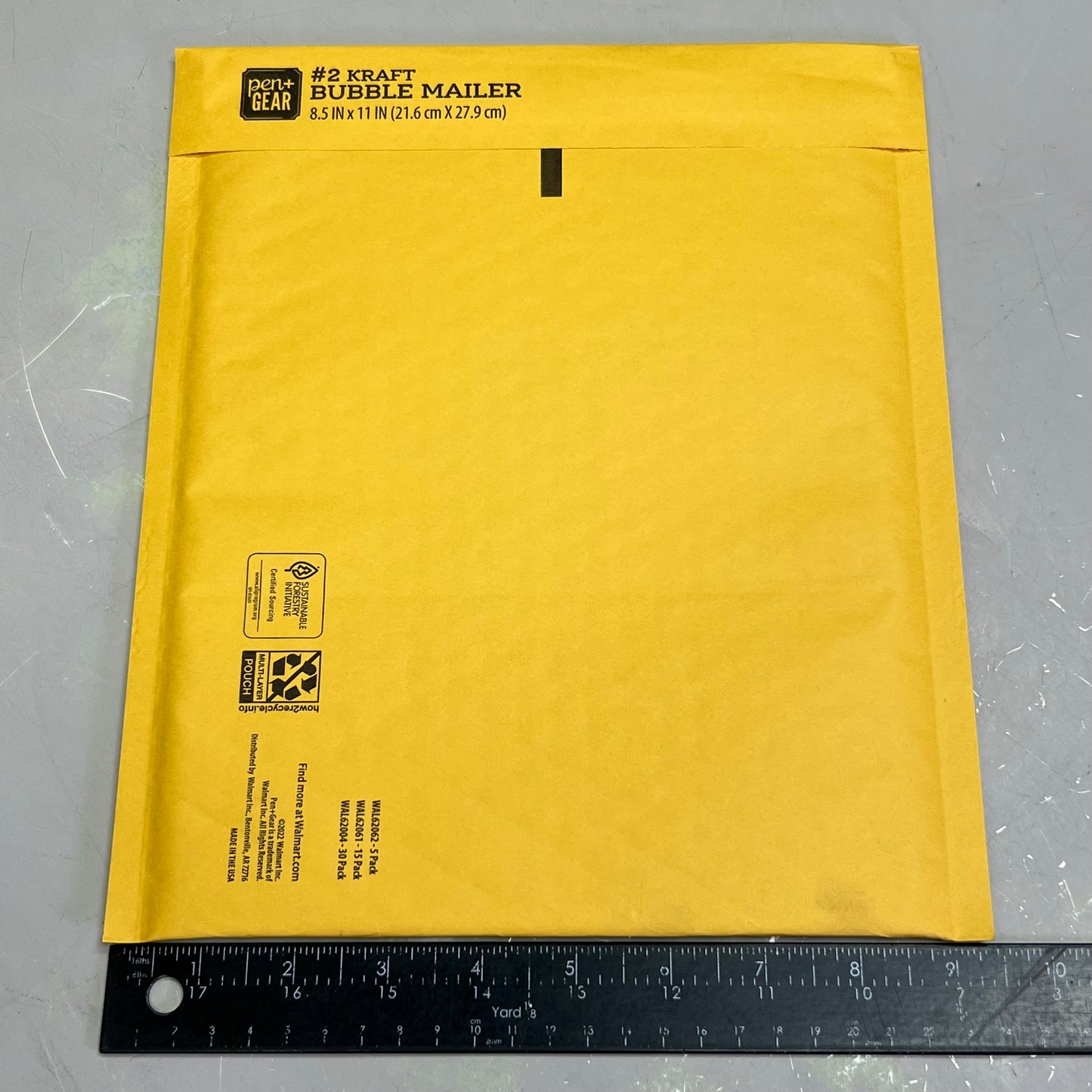 PEN+GEAR (90 Count) #2 Kraft Bubble Mailer 8.5" x 11" Yellow WAL62061