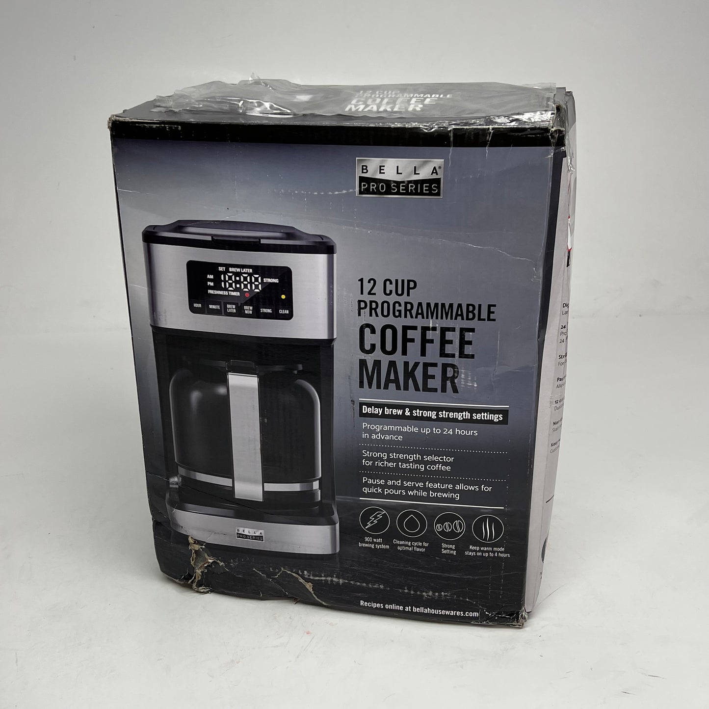 BELLA Pro Series Coffee Maker 12 Cup Programable Stainless Steel (As-Is)