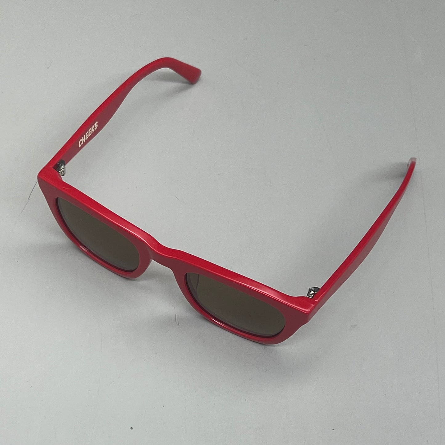 FRIDA MAE CHEEK Acetate Square Polarized Lens Sunglasses Red SUN-SQUARE-RED