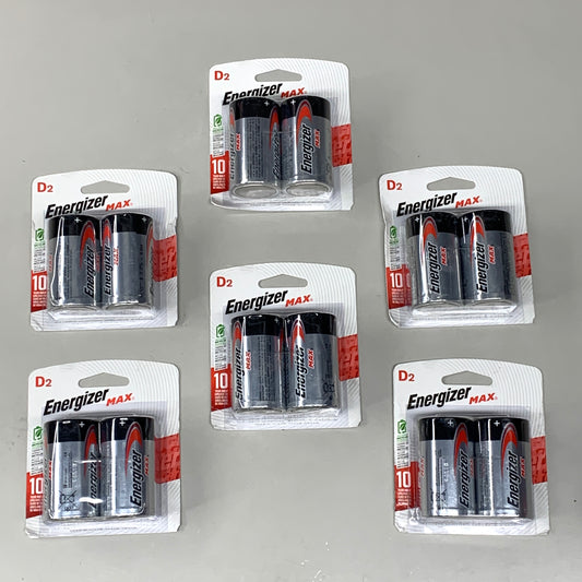 ENERGIZER MAX (6 PACK) D Cell Alkaline Batteries 2 Pack (12 Total) E95BP-2