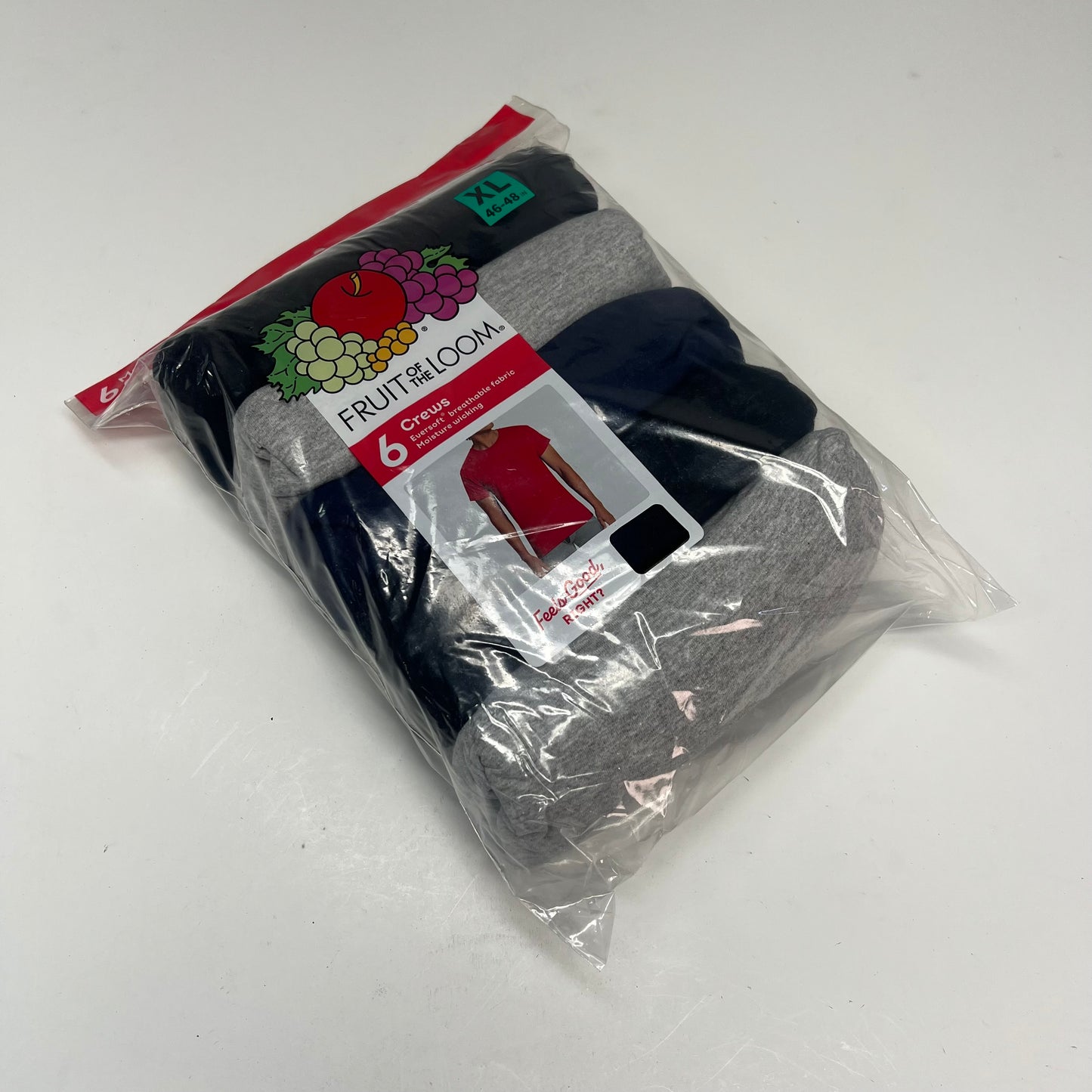 ZA@ FRUIT OF THE LOOM (6 PACK) Crew Neck T-shirts  Men's Sz XL Assorted Colors