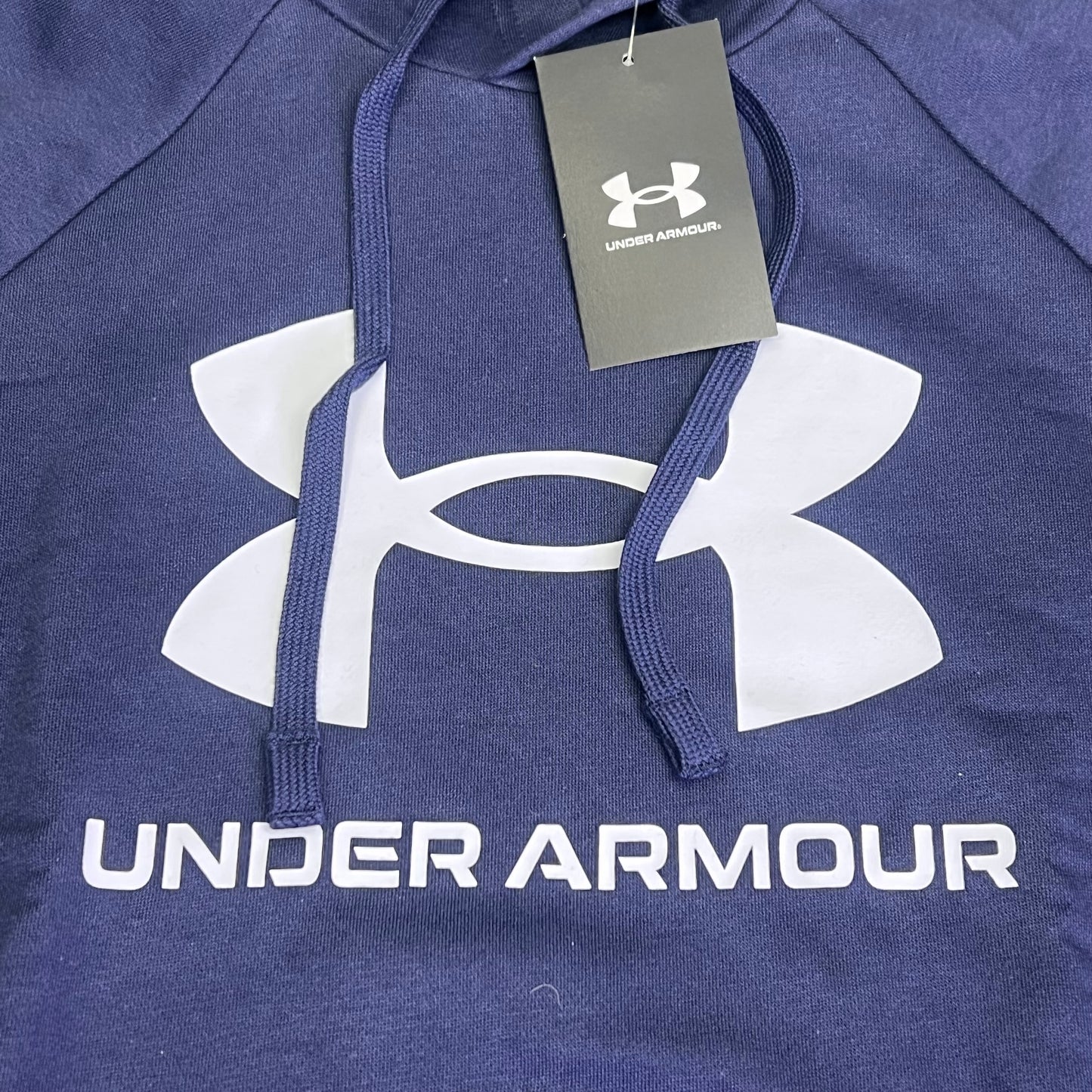 UNDER ARMOUR UA Rival Fleece Pull Over Hoodie Men's Sz 2XL Navy Blue 1379758