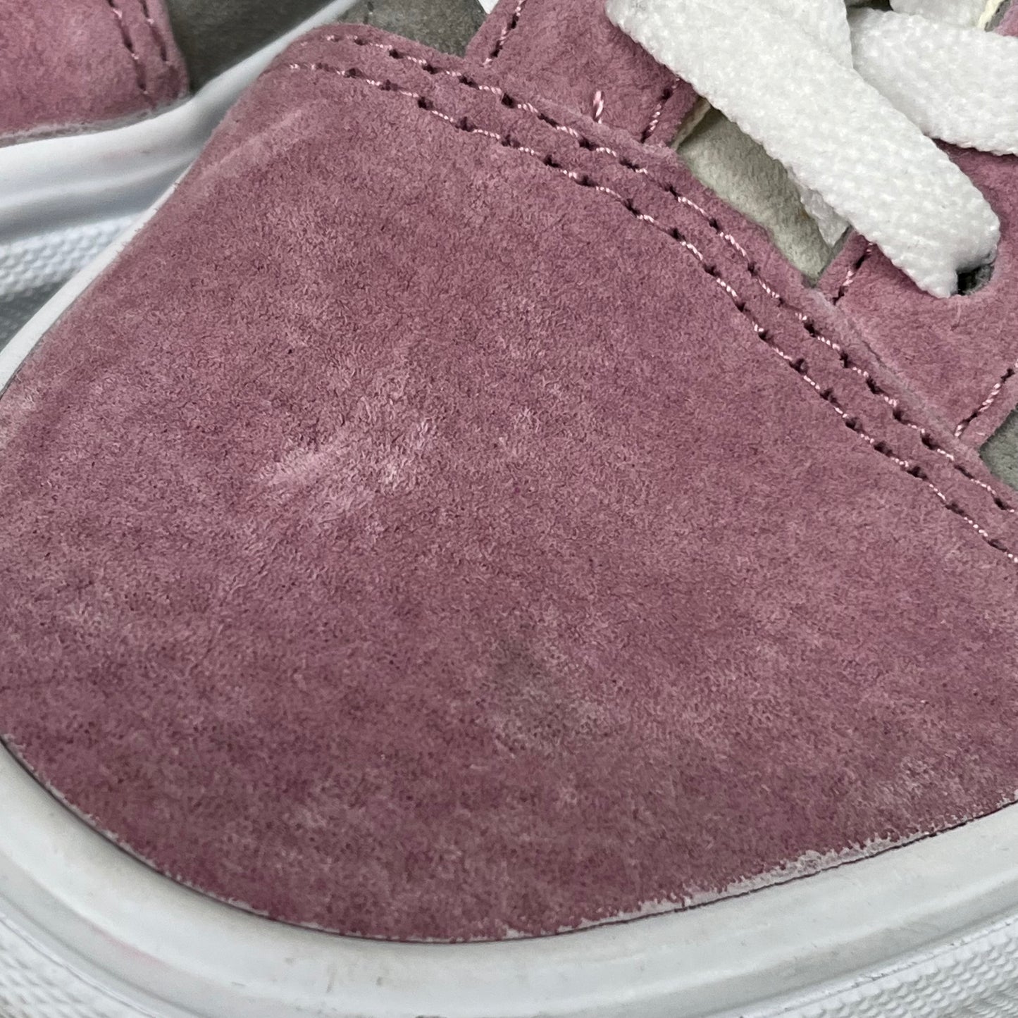 VANS Old Skool Leather & Pig Suede Sherpa Sneakers Womens 5.5 Mens 4.0 Pink Grey