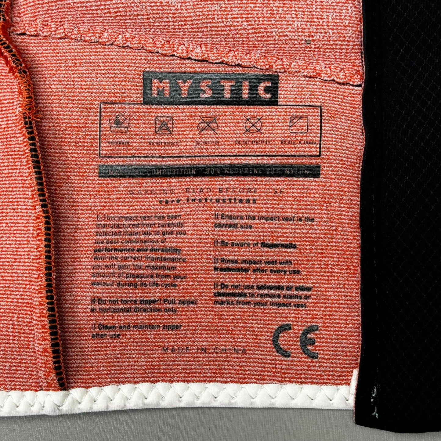 MYSTIC Foil Surfing Impact Vest Fzip Kite NBR Foam Sz M Black 35005.220140