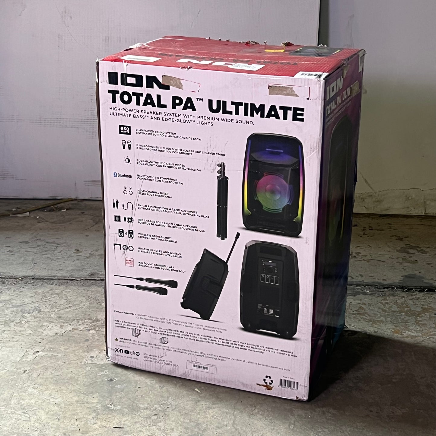 ION MFG Total PA Ultimate Bluetooth PA Speaker System Black IPA161REV E (New Other, Distressed Box)