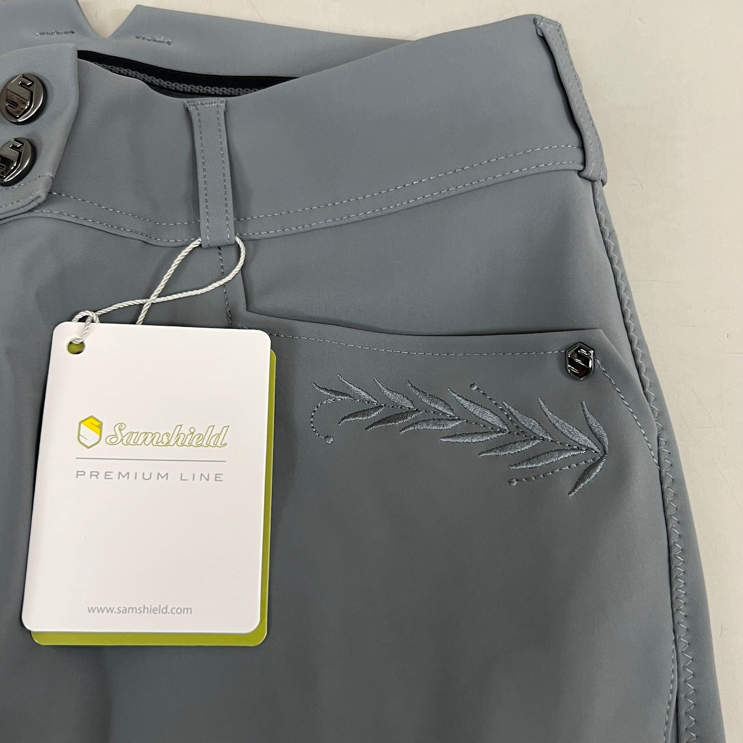 SAMSHIELD Delice Flower Equestrian Pants Women's Sz US 26, UK 8, FR 36 Grey