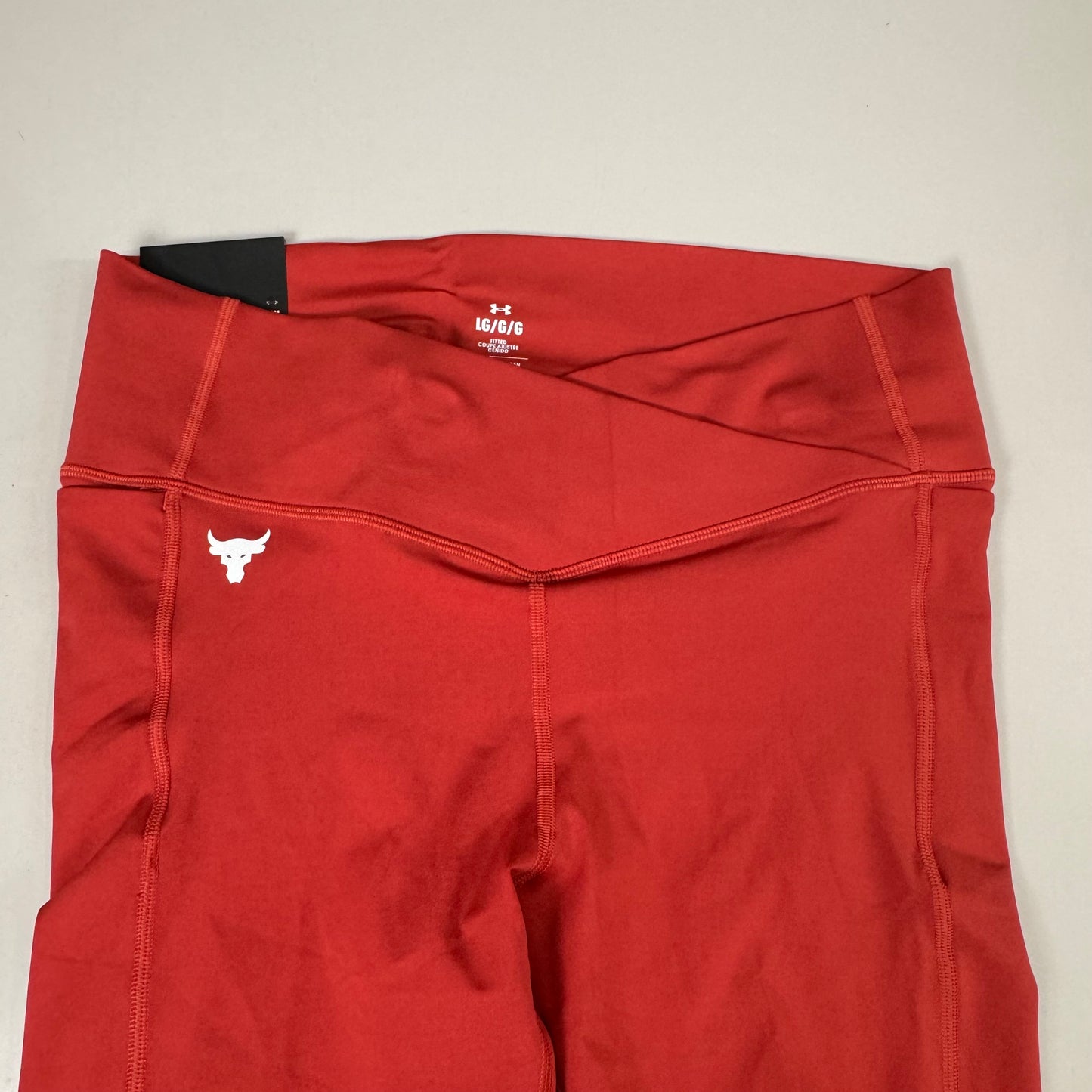 UNDER ARMOUR Women's Project Rock Crossover Ankle Leggings Sz L Heritage Red