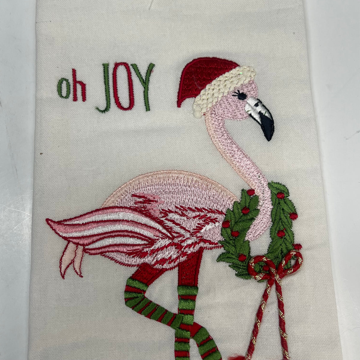 OAKSTREET (2 PACK) Holiday Flamingo Dish Towel Decoration  25"x18" OSW237169