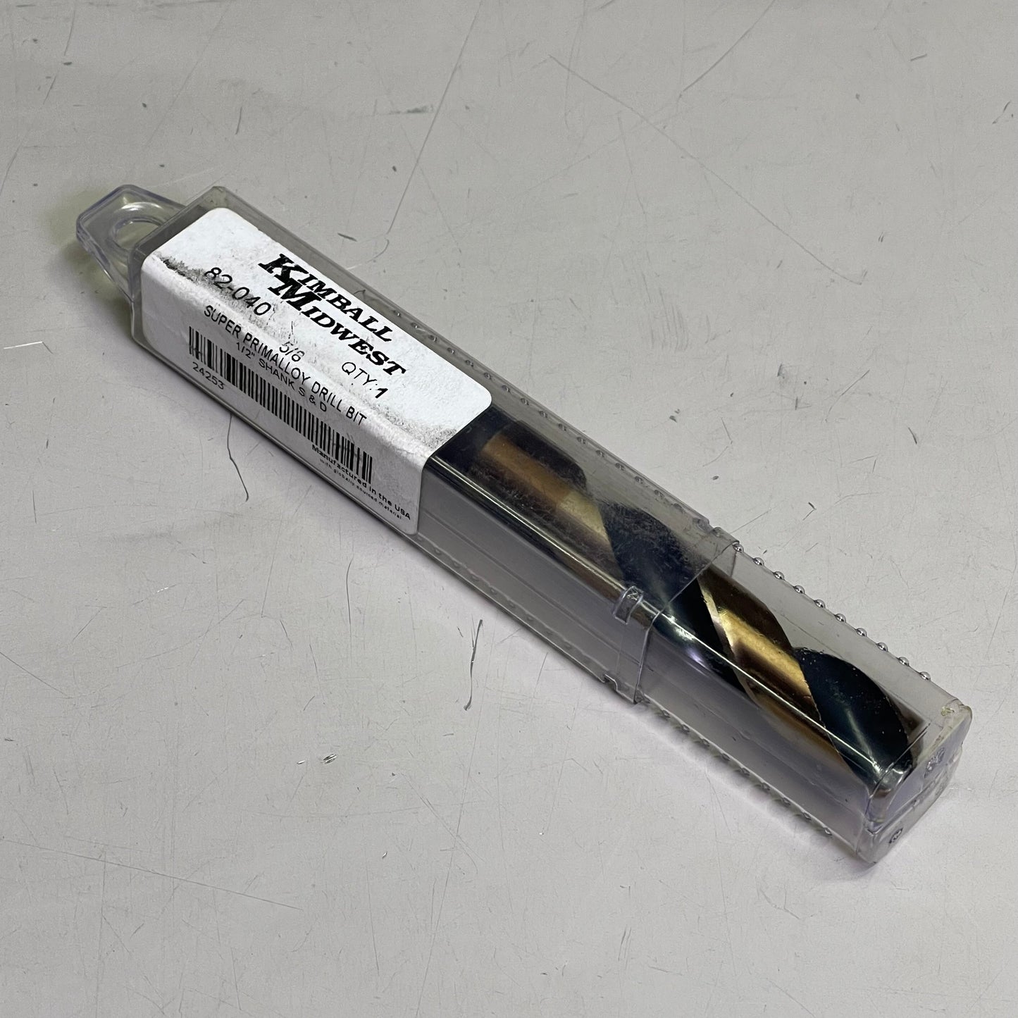 KIMBALL MIDWEST Super Primalloy Reduced Shank S&D Drill Bit 5/8"Dia x 6"L 82040